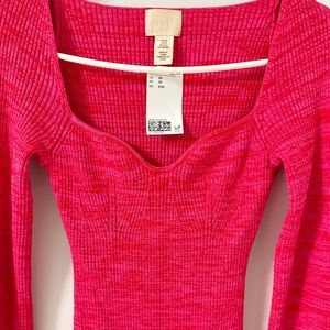 Pink Ribbed/Sweater Top